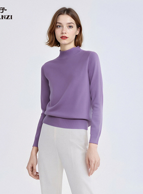 ZORANZI 庄子女装秋冬季半高领针织衫女士多色绵羊毛毛衣WKU3530D