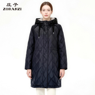 连帽可拆卸水貂内胆外套WNU4665D 派克服女中长款 ZORANZI 庄子女装