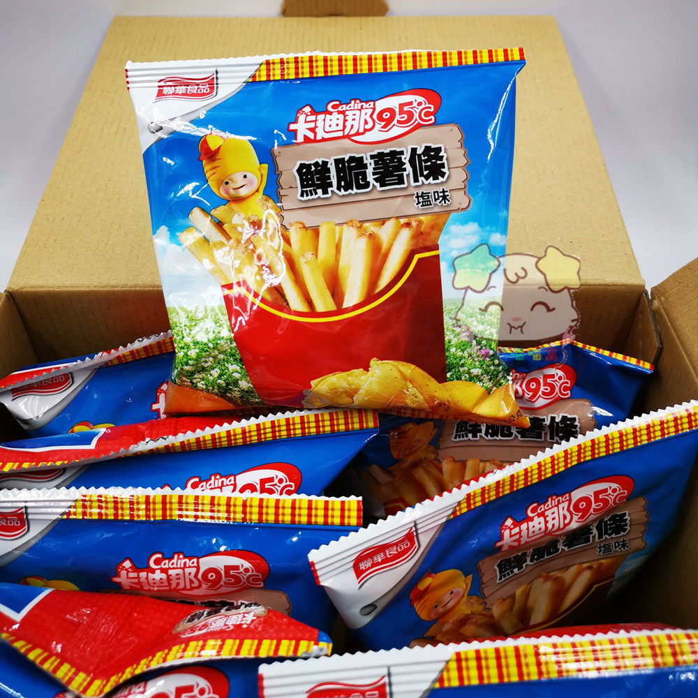 卡迪那95℃鲜脆薯条60g*10袋袋装盒装中国台湾进口零食无添加味精