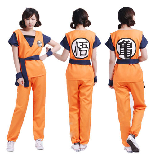 橙色练功服COS七龙珠孙悟空同款衣服套装儿童成人悟字龟字行者服