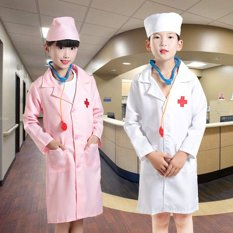 小学生医生护士白大褂演出服职业体验医院衣服cos治疗大夫套装