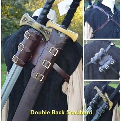 中世纪武士PU双剑套剑鞘cosplay道具文艺复兴骑士doule scabbard