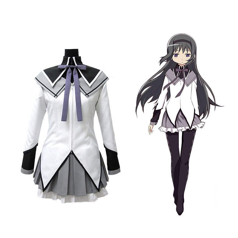 魔法少女小圆COS装晓美焰变身格斗少女服漫展大翻领连衣裙有大码