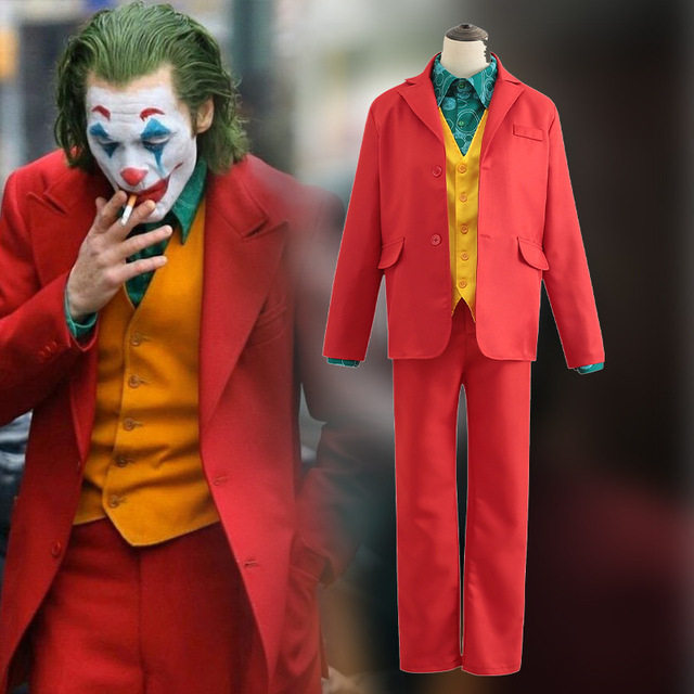杰昆尼克斯Joker红色西服马甲男女cos服万圣节成人儿童小丑演出服