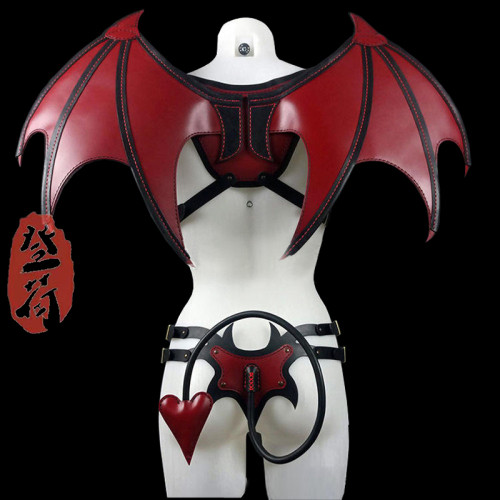 哥特式蒸汽朋克风格恶魔龙翅膀爱心尾巴化妆舞会装饰cosplay
