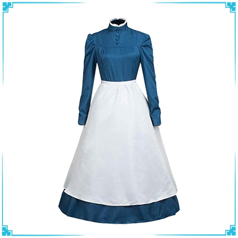 哈尔cos苏菲cosplay移动城堡服的连衣裙角色扮演蓝色女装服装动漫