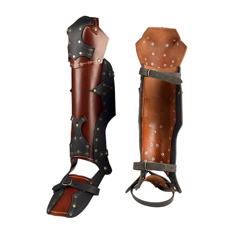 中世纪北欧风维京护腿甲靴套腿套护具护膝cosplay游侠机械感皮甲