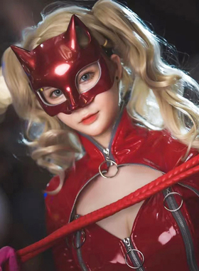 万圣节女神异闻录 Peron 5 猫女 COS化妆舞会假面具半脸面罩