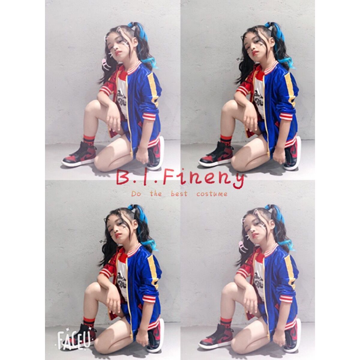 自杀小队小丑女COS服装衣服童装哈莉奎茵万圣节cosplay儿童表演服
