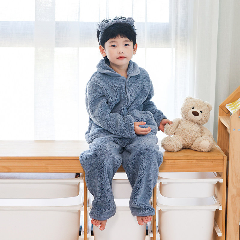 美标儿童珊瑚绒家居服套装