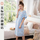 睡裙圆领棉质家居服 短袖 美标全棉2025年春夏新款 睡衣针织纯棉薄款