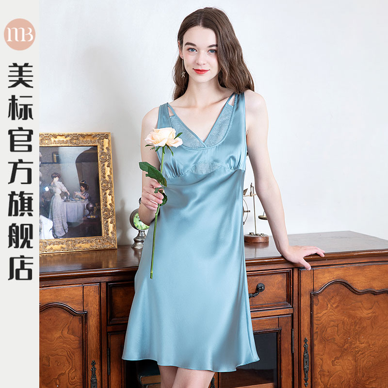 美标100%桑蚕丝夏季新品睡裙
