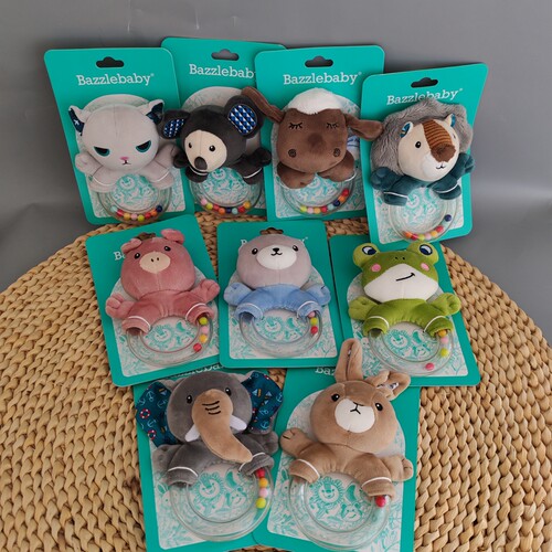 原单孤品动物摇铃牙胶婴儿安抚