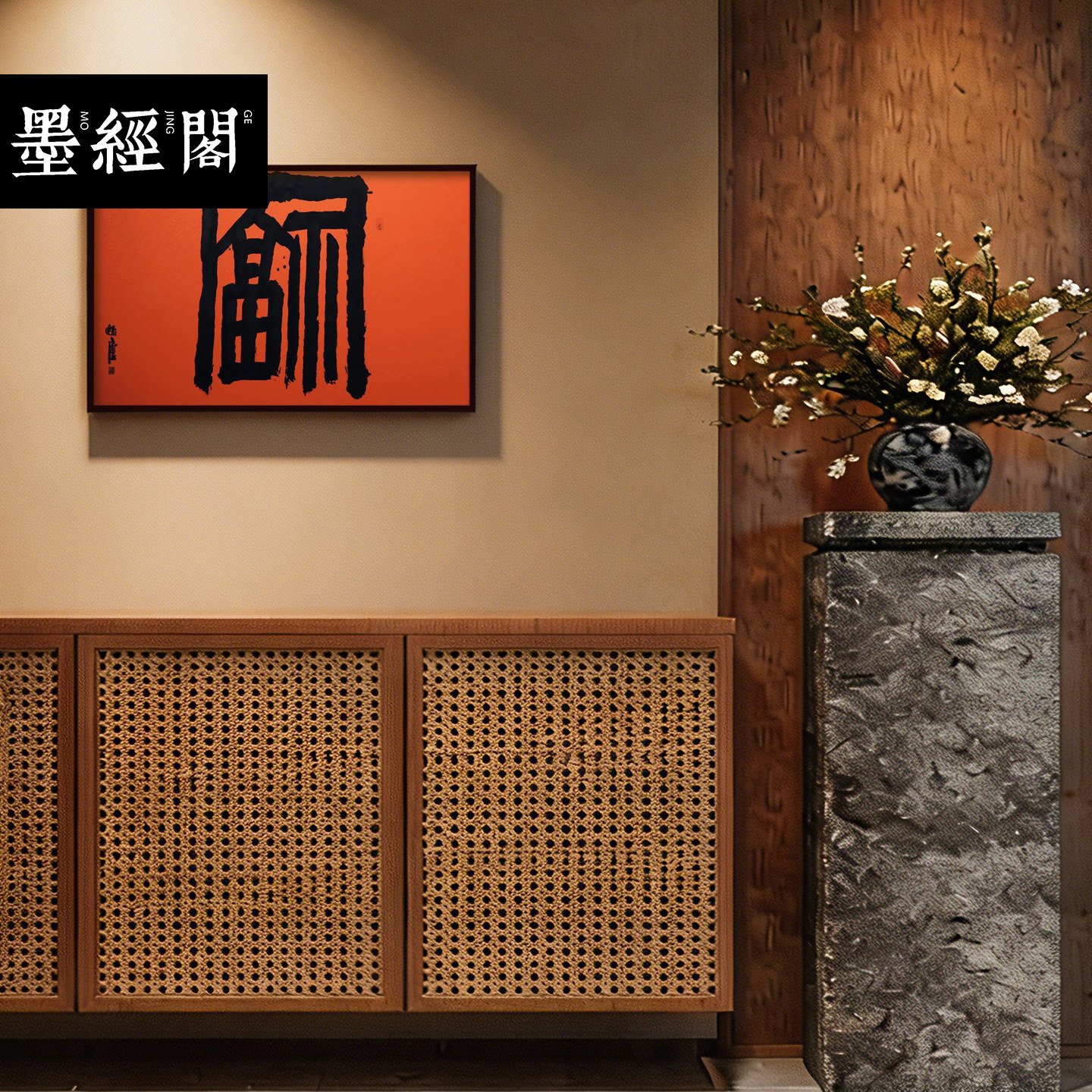 福气手写书法中式字画名家书法作品定制书法办公室书房挂画红宣