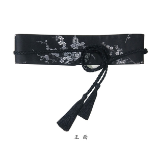 CASAORIGIN自制新款日式和风汉服古风文艺梅花锦缎复古腰封腰带女