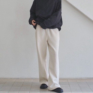 冬季 宽直筒休闲长裤 休闲抓绒保暖阔腿卫裤 K80好品质韩国女装