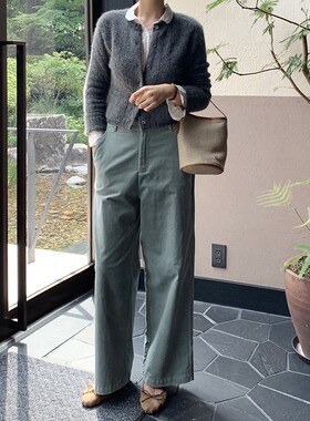 中腰灯芯绒阔腿显瘦休闲裤