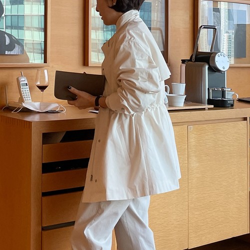 长袖中长通勤可收腰风衣挡风防晒