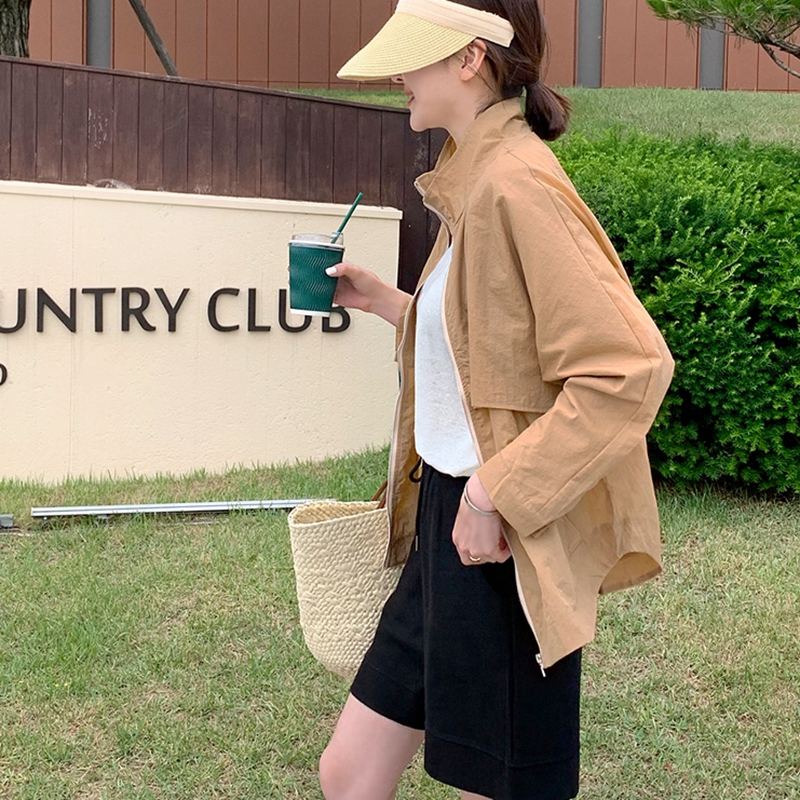 插肩袖立领防泼水简约风衣防晒衫