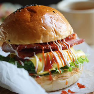 悟空家布里欧修黄油汉堡胚半成品三明治即食面包胚吐司汉堡包美式