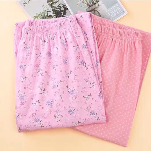 女款加大全棉纯棉薄款多色家居裤