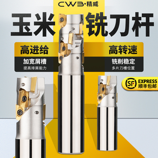 112 可转位高效螺旋立铣刀柄密齿铣刀1604刀片 D63 玉米铣刀BT50