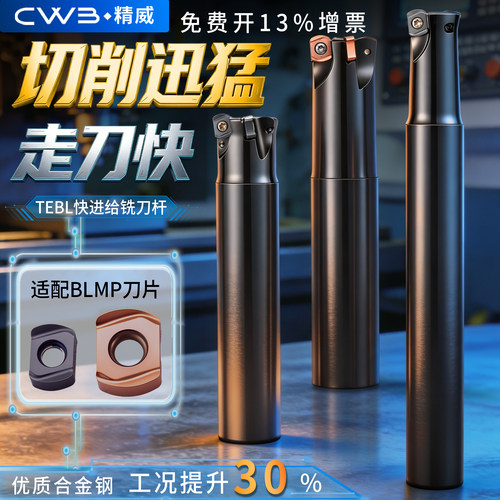 TEBL06/09快进给抗震数控铣刀杆开粗面铣刀盘刀杆配BLMP0603R刀片