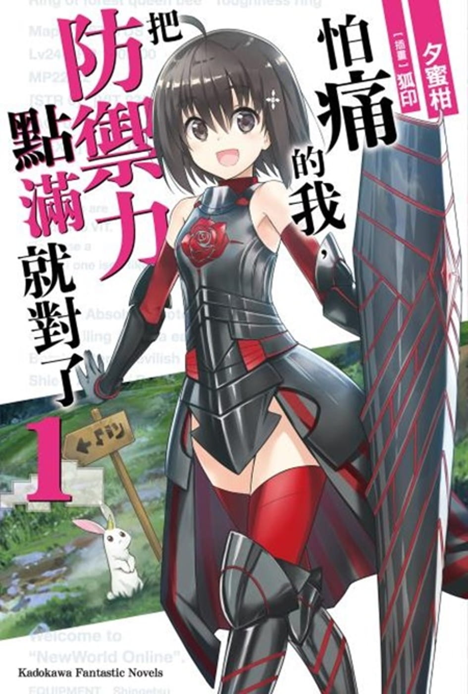 现货轻小说 怕痛的我，把防禦力點滿就對了 (1) 中国台湾角川 夕蜜柑