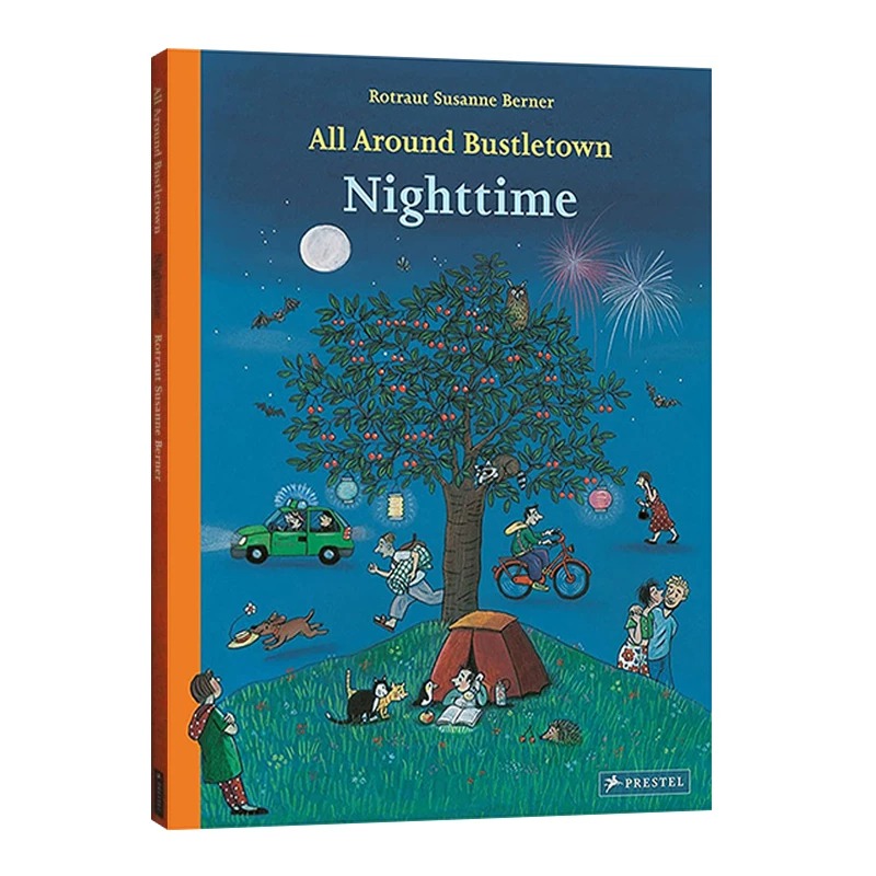 现货 英文原版 繁华都市系列 熙熙攘攘 夜间 All Around Bustletown: Nighttime 插画图书 小镇的街景 儿童趣味绘本周边