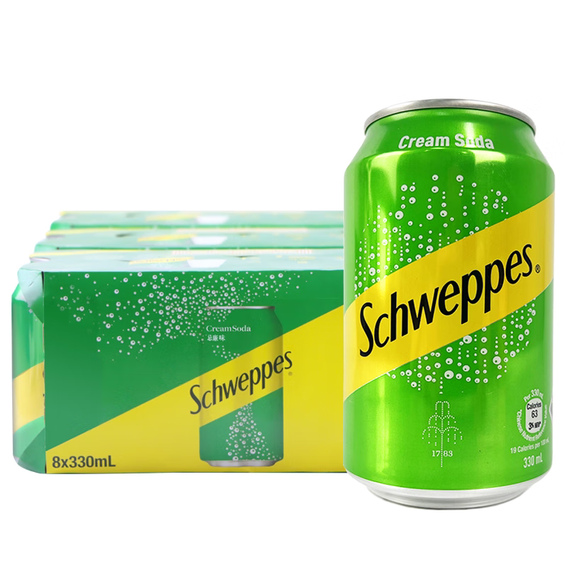 港版玉泉忌廉奶油苏打汽水330ml*24罐 整箱装 区域包邮