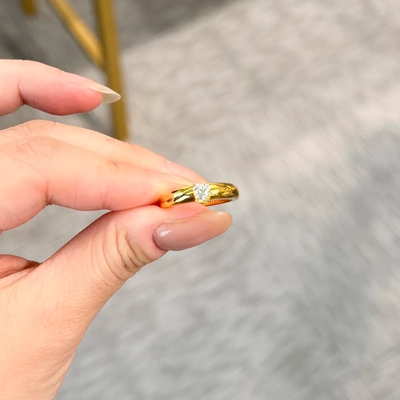 30分培育钻石戒指S925银镀金 Silver lab grown diamond ring