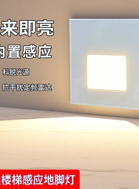 地脚灯86型入户玄关嵌入式感应灯人体晚夜间起过道楼梯智能小夜灯