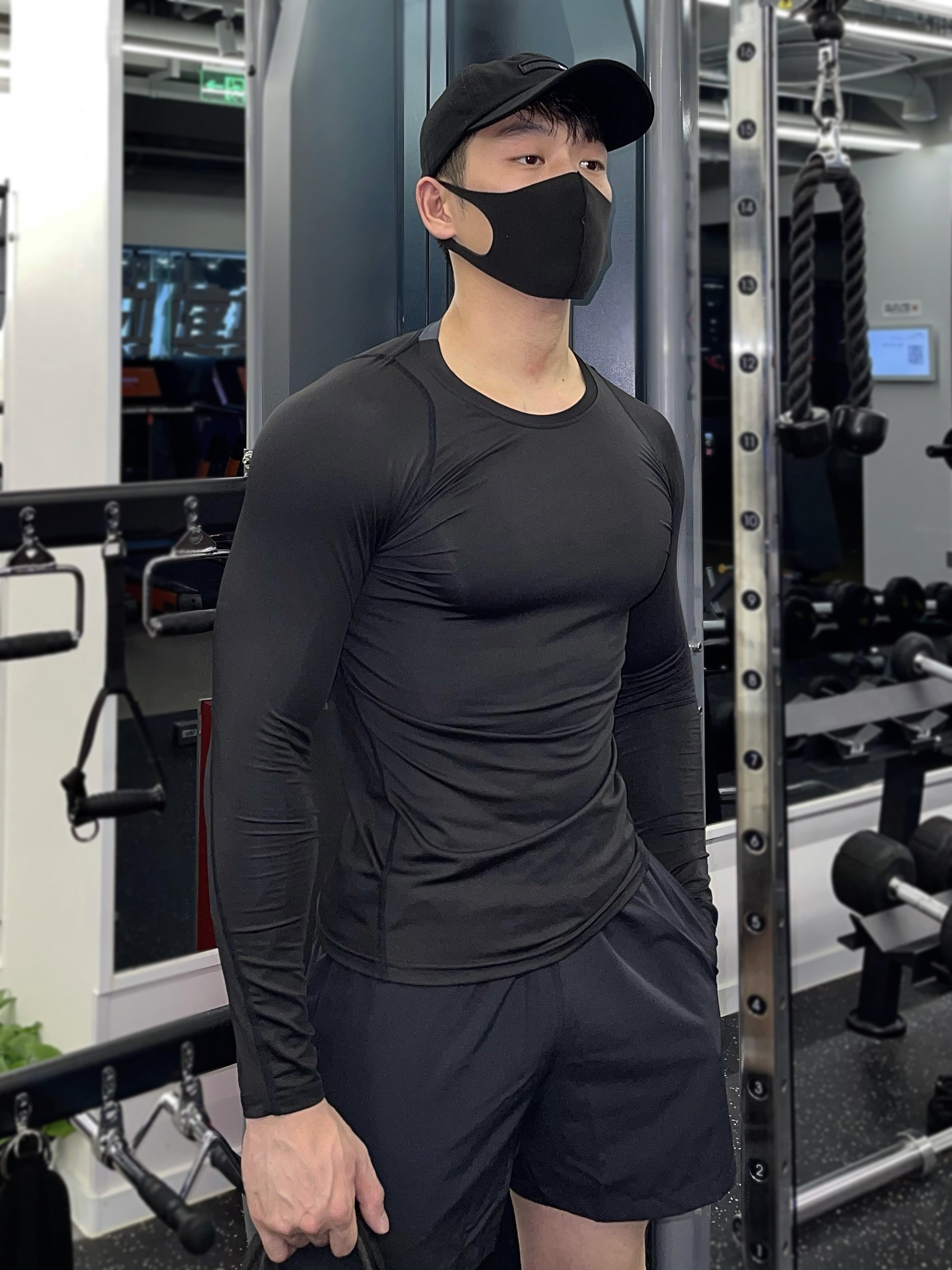 LONG SLEEVE MENS GYM WEAR SPORTS RUNNING TRAINING CLOTHES MUSCLE TIGHTS FALL WINTER QUICK-DRYING COMPRESSION SWEAT-WICKING BASKETBALL TOPS