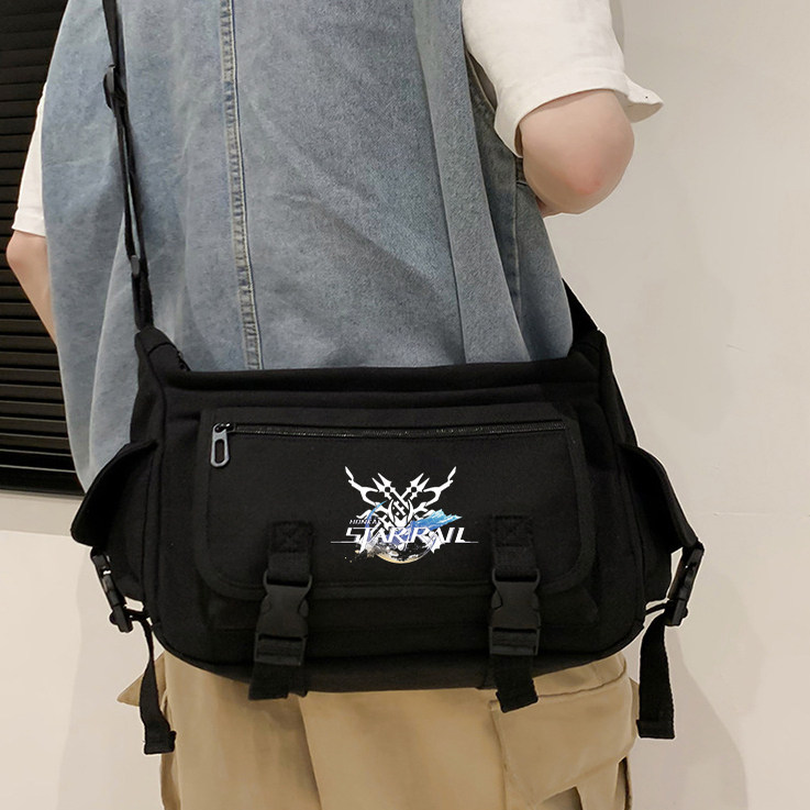 崩坏三单肩包初高中男女学生大容量斜挎包游戏周边书包百搭帆布包