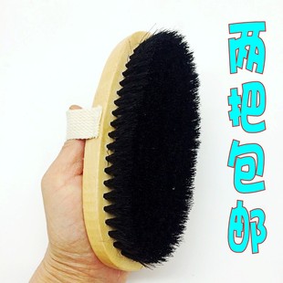 猪毛鞋刷子擦鞋刷皮鞋上油刷磨砂翻毛皮鞋打理加大软马毛刷 包邮