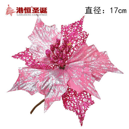 港恒 金色纱网装饰圣诞花 圣诞树装饰品 圣诞节装饰花20g