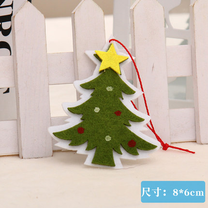 港恒圣诞装饰品 毛毡布圣诞雪花圣诞树布置挂件 花环藤条装饰挂饰