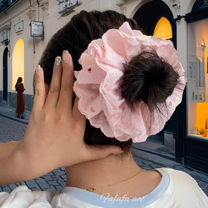 發家韩系蕾丝布艺大肠发圈多巴胺