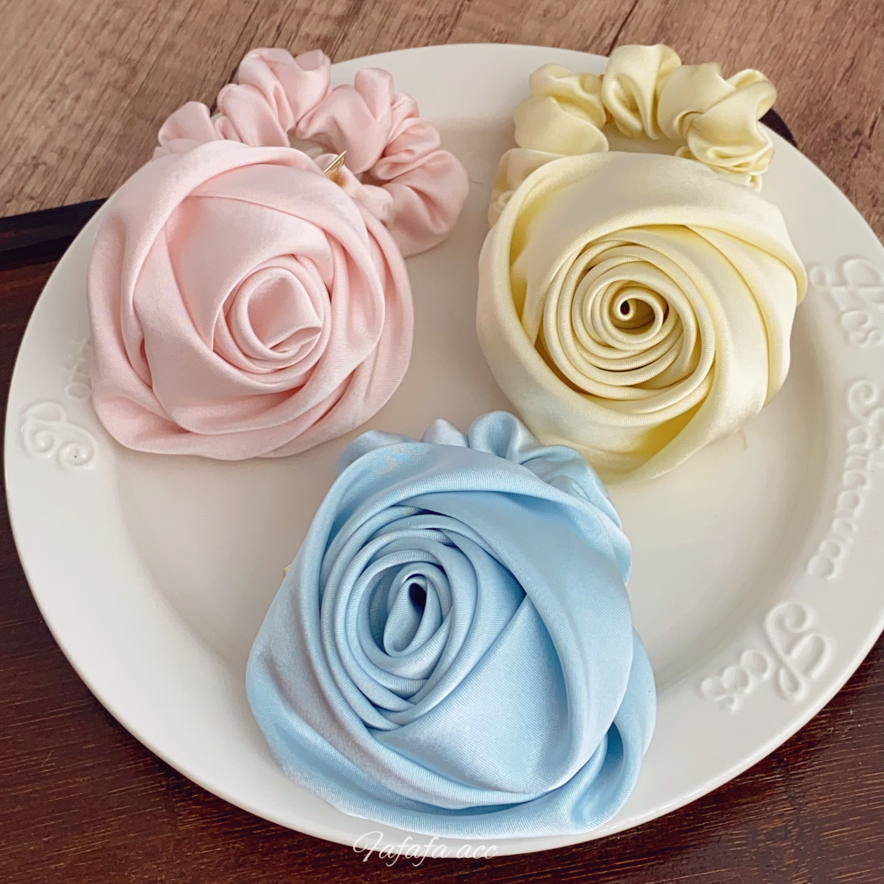 oni欧尼同款立体玫瑰發家缎发饰