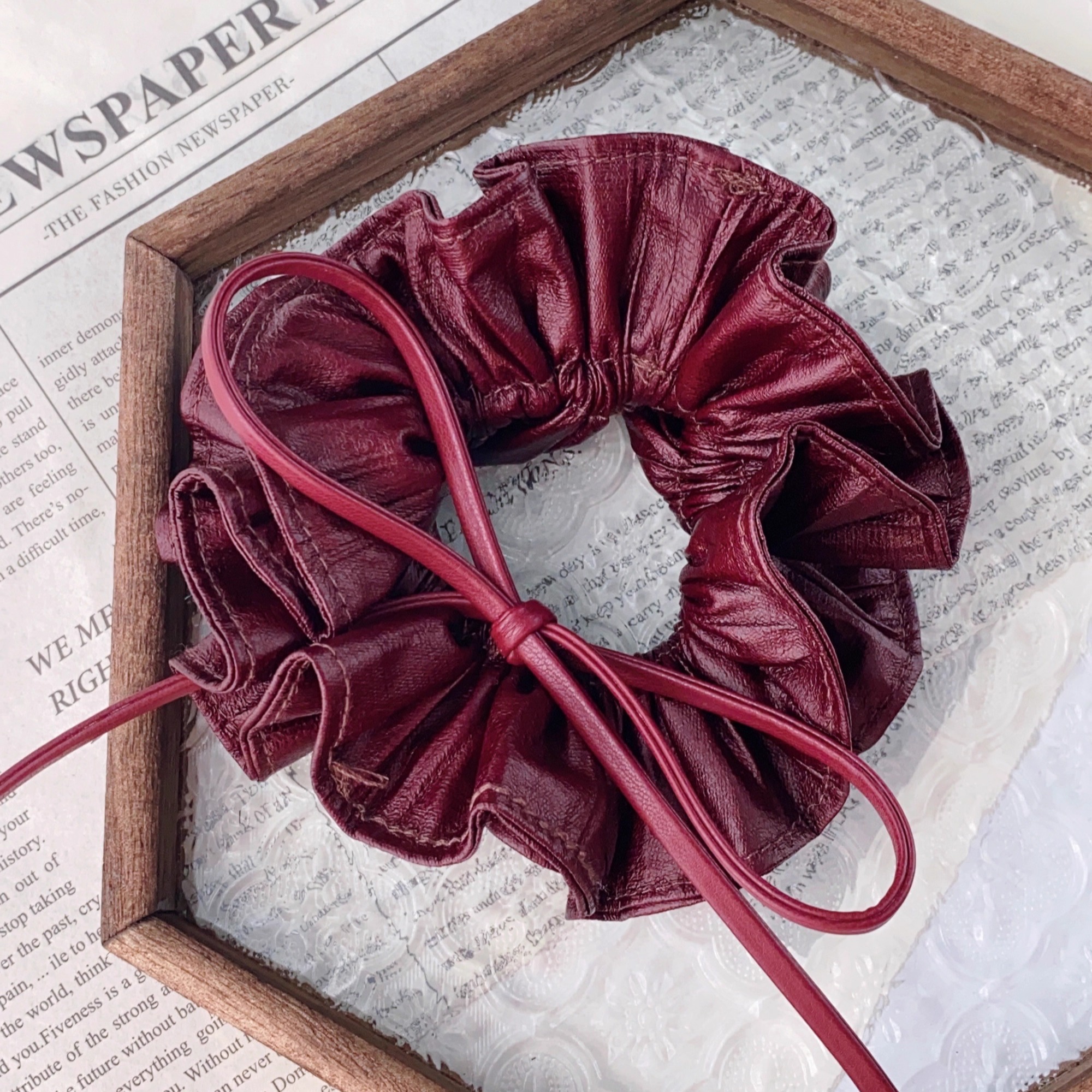 质感蝴蝶结發家韩国皮质大肠发圈