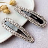 简约闪亮～發家韩版 满钻几何水钻复古刘海夹碎发夹BB夹女头饰发卡