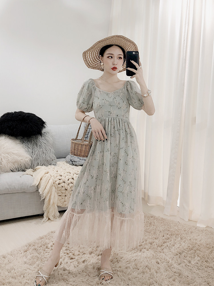 summer temperament student Sen family have more cash than can be accounted for Lace Jacobs Mosaic longuette Dress fairy Ultra cents Sweet Waistin the Women's clothing/Boutique , Dress  category - from Buy2taobao.com to provide professional Taobao agent buy service