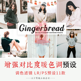 036-LR PS预设-11款增强对比度暖色调照片效果预设支持手机版
