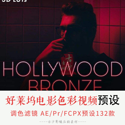 0114-Rr预设好莱坞电影色彩视频调色LUTS预设-支持AEPrFCPX达芬奇
