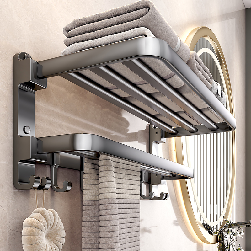 黑色北欧洗手厕所浴室套装毛巾架