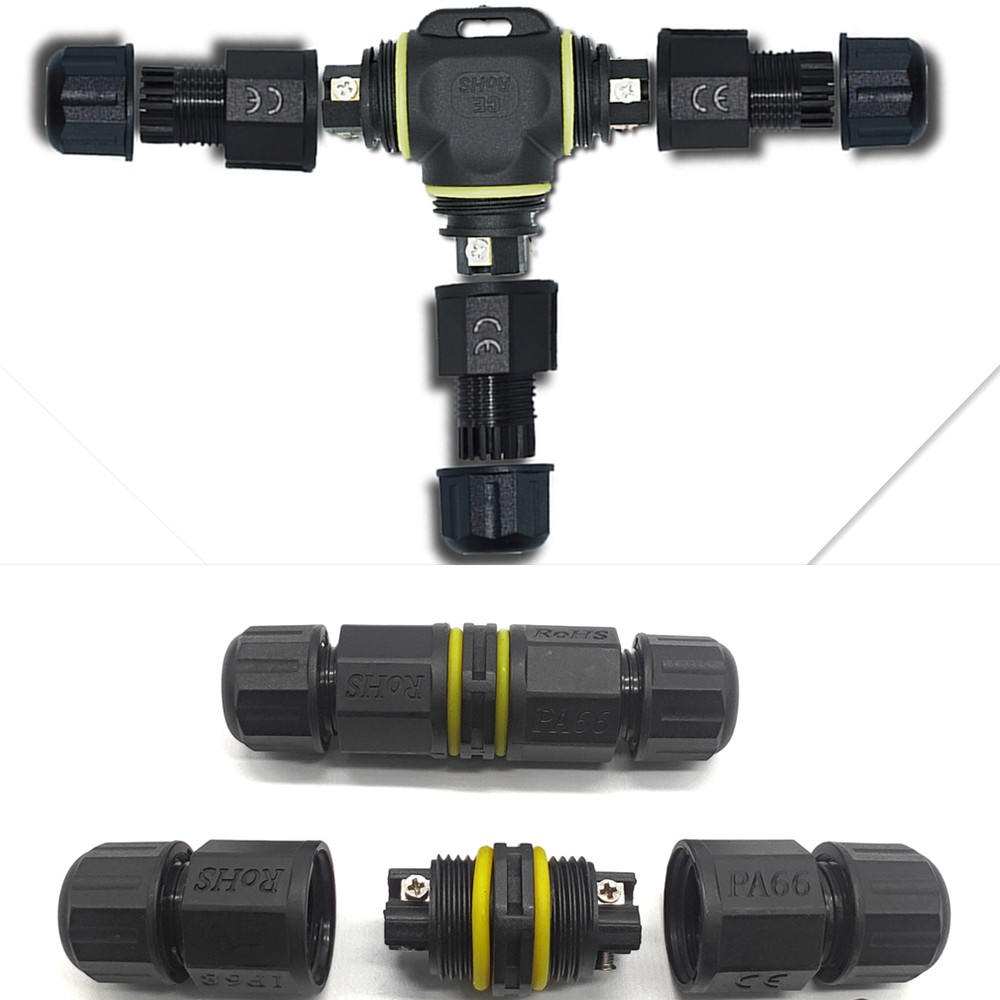 直通T三通线对线螺丝防水连接器