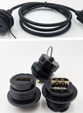 HDMI2.0数据信号4K高清航空安装直通双头转接公头母座防水连接器