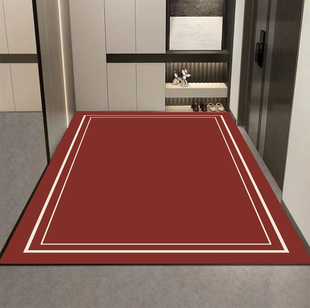 过年喜庆pvc皮革入户地垫红色简约防水防滑门垫家用地毯玄关垫子