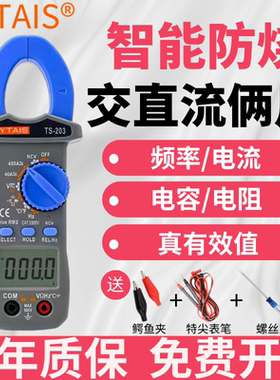 HYTAIS泰圣钳形万用表TS200高精度全智能防烧钳形电工直流电流表
