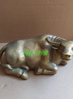 卧牛摆件纯铜水牛铜制